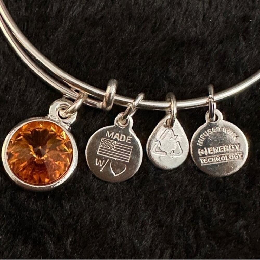 Alex + Ani November Birthstone Charm Bangle, Topaz